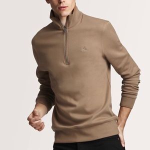 Burberry Tan Half Zip Up Sweater
